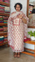 White and Red Block Printed Kota Doria Suit - GD331