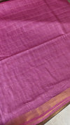 Orchid Purple Zari Checked Bhagalpuri Silk Saree - BPR3