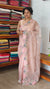 Pastel Peach Embroidered Crushed Organza Saree - PLM4