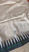 Black Beige and Green Printed Khatan Silk Saree - MYT3