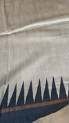 Black Cream and Brown Printed Khatan Silk Saree - MYT3