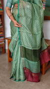 Coral Green Printed Kota Silk Saree - KTS3