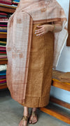 Mustard Brown Linen Cotton Suit - QS52