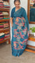 Blue Printed Tissue Linen Saree - NPR8