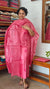 Candy Pink Tussar Silk Suit Cross Stitch Embroidery - FNA4