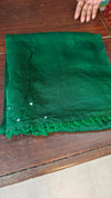Dark Green Super Net kota Saree with Crochet Work - 9818