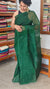 Dark Green Super Net kota Saree with Crochet Work - 9818