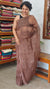 Chocolate Brown Supernet Kota Saree with Crochet Work - 9818