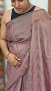 Mauve Silky kota Embroidered Saree