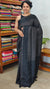 Black and Gold Checked Semi Silk Saree - 9733