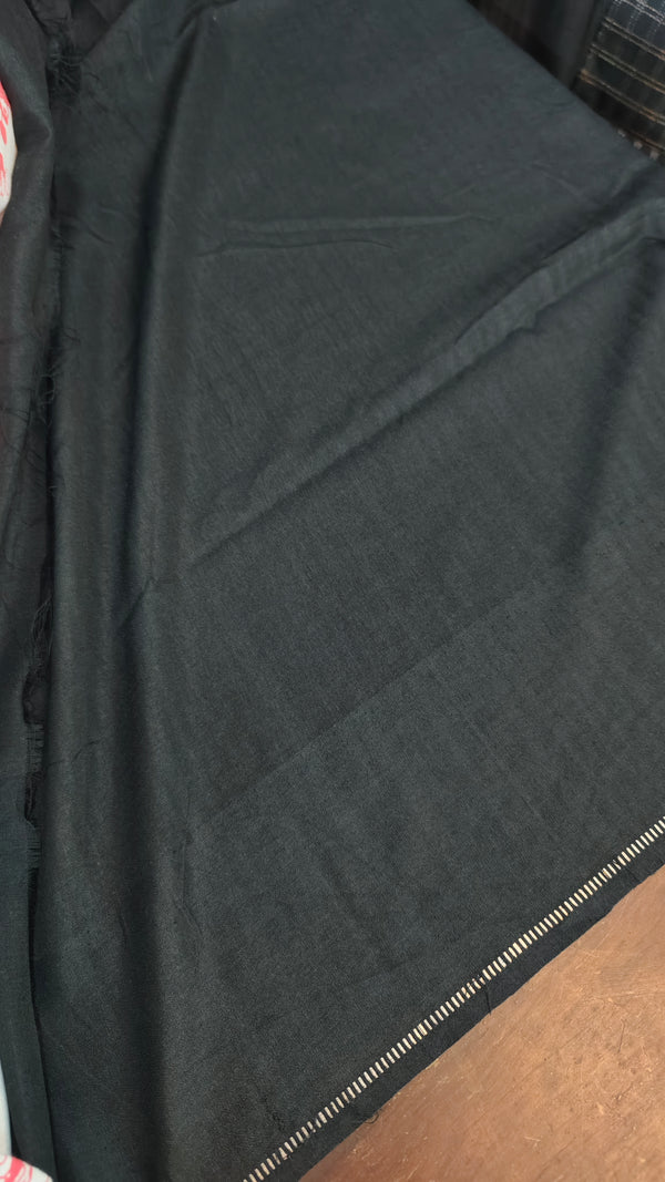 Black and Gold Checked Semi Silk Saree - 9733