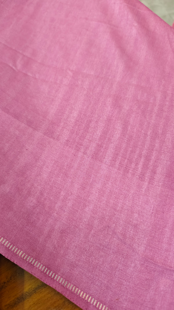 Thulian Pink and Gold Checked Semi Silk Saree - 9733