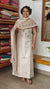 Light Beige Semi Tussar Cutwork Suit - HTV7 - Purple
