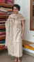 Light Beige Semi Tussar Cutwork Suit - HTV7 - Mustard