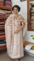 Light Beige Semi Tussar Suit - HTV7 - Red Pink