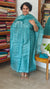 Cyan Blue Embroidered Tussar Silk Suit - E882