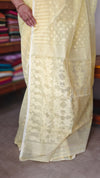 Pastel Yellow Cotton Muslin Jamdani Saree