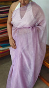 Lavender Tissue Organza Saree with Mirror Work - 3637A