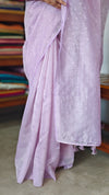 Lavender Tissue Organza Saree with Mirror Work - 3637A
