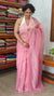 Pink Tissue Organza Saree with Mirror Work - 3637A