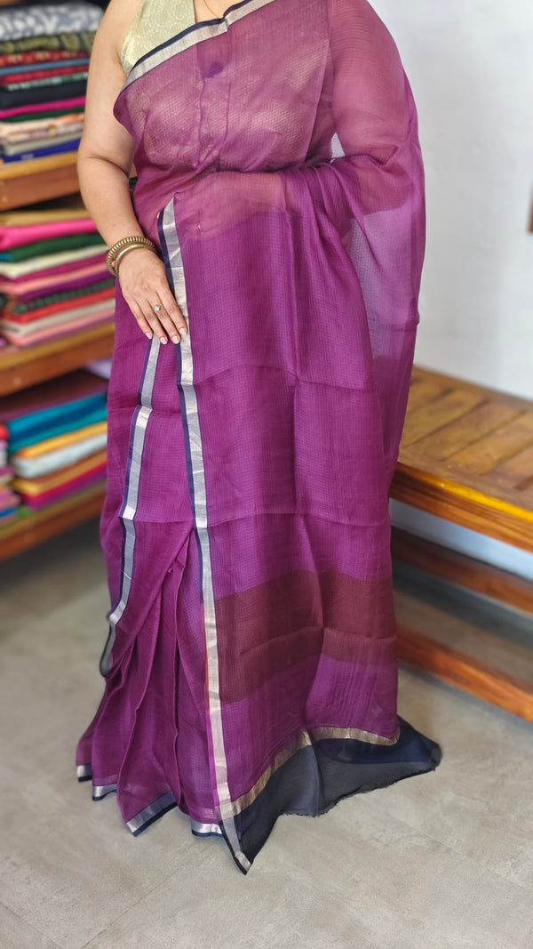Wine Pure Kota Silk Saree - KTS3