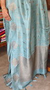 Aqua Mist Chinon Silk Banarasi Saree - CB492