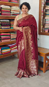 Rich Maroon Chinon Silk Banarasi Saree - CB492