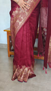 Rich Maroon Chinon Silk Banarasi Saree - CB492