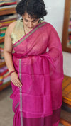 Rani Pink Printed Pure Kota Silk Saree - KTS3
