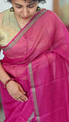 Rani Pink Printed Pure Kota Silk Saree - KTS3