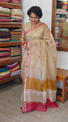 Light Beige Printed Pure Kota Silk Saree - KTS3