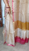 Light Beige Printed Pure Kota Silk Saree - KTS3