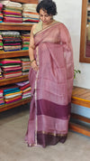Mauve Tiny Polka Printed Pure Kota Silk Saree - KTS3
