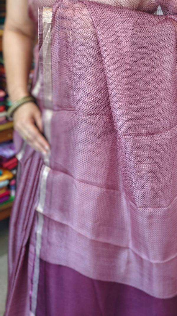 Mauve Tiny Polka Printed Pure Kota Silk Saree - KTS3