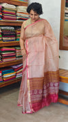Rosy Beige Printed Pure Kota Silk Saree - KTS3