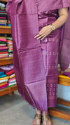 Wine Tussar Silk Suit with Zari Weaving - PT18A