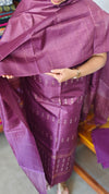 Wine Tussar Silk Suit with Zari Weaving - PT18A