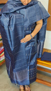 Classic Blue Tussar Silk Suit with Zari Weaving - PT18A