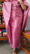 Puce Pink Tussar Silk Suit with Zari Weaving - PT18A