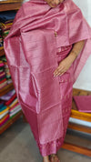 Puce Pink Tussar Silk Suit with Zari Weaving - PT18A