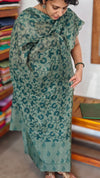 Forest Green Printed Jute Net Suit - DE312
