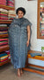 Bluish Grey Printed Jute Net Suit - DE312
