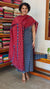 Indigo and Red Block printed Cotton Suit with Applique Dupatta