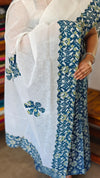 Indigo and White Applique work suit