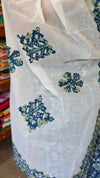 Indigo and White Applique work suit