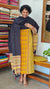 Mustard and Blue Printed Cotton Suit