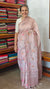 Dusty Mauve Linen Saree with Hand Embroidery - 5N3D