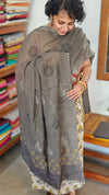 Light Cream and Grey Block Printed Cotton Suit