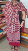 Black and Red Cotton Suit with Ajrakh Dupatta