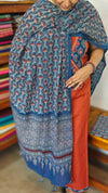 Rust Orange Suit with Ajrakh Dupatta